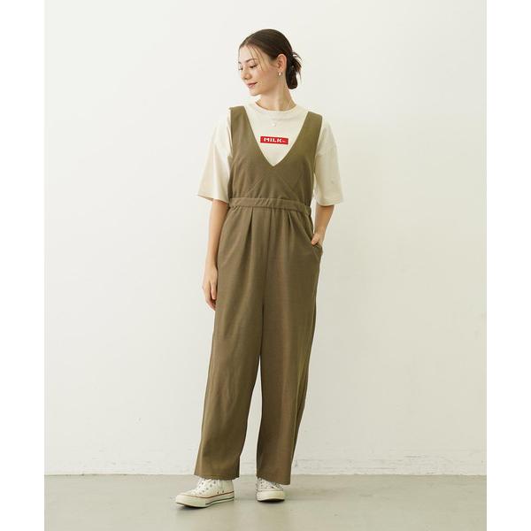 サロペット オーバーオール V NECK ALL IN ONE レディース