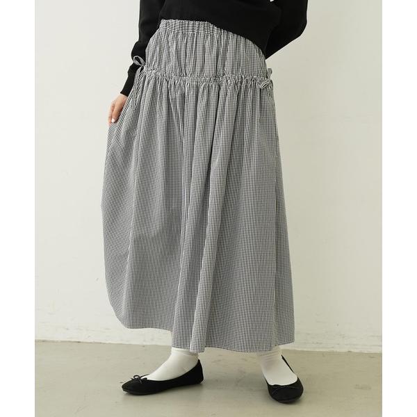 スカート GINGHAM CHECK VOLUME SKIRT