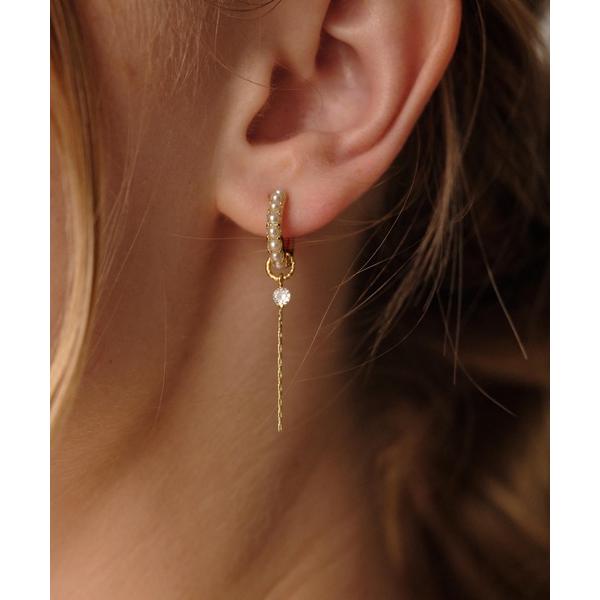 イヤリング パールフープイヤリングチャームSet レディース