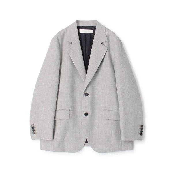 ジャケット テーラードジャケット ウーステッドフラノ ボックスシルエットジャケット レディース