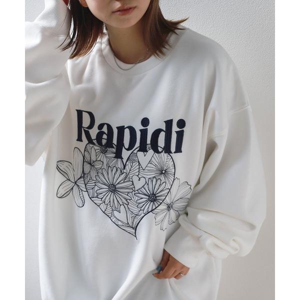 トレーナー スウェット 「82」ネコハート＆フワラー ロゴ刺繍 裏起毛 スウェット レディース メン...