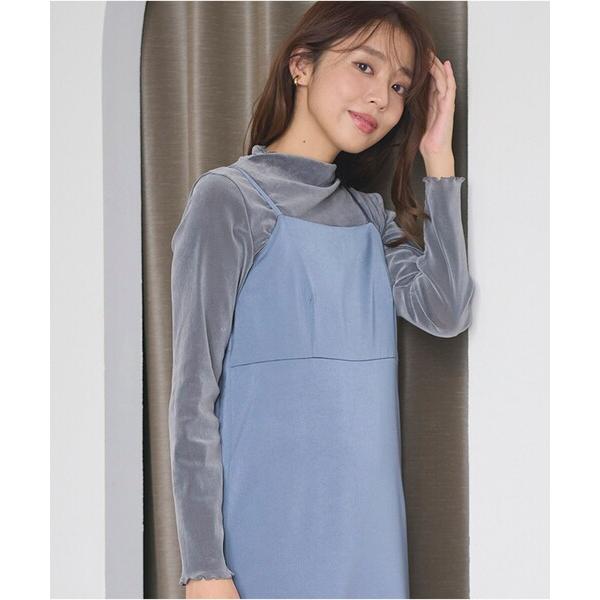 tシャツ 「洗える」ベロア ハイネックトップス レディース