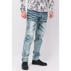 ジーンズ TORNADO MART∴ブラックコーティングスリムテーパードデニム メンズ