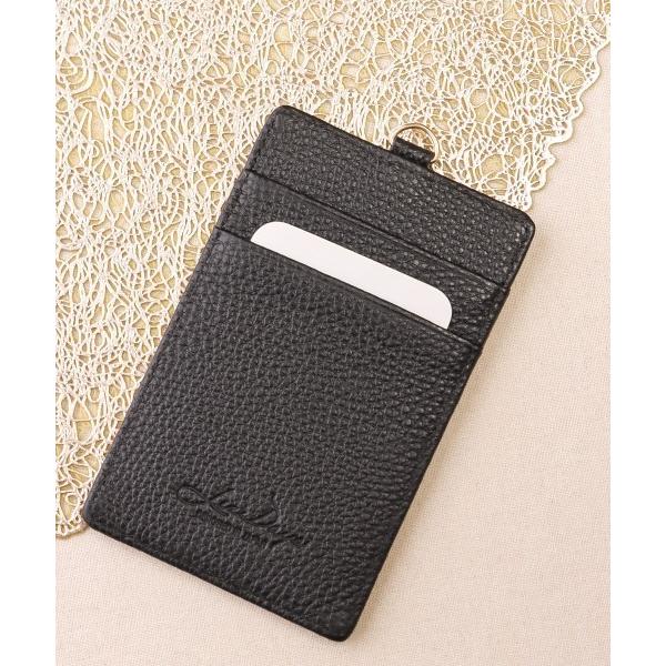 パスケース 本革 パスケース/IDカードケース リール付きストラップ＆ネックストラップ