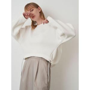 トレーナー スウェット バックフォルムクロップドカットソー レディース