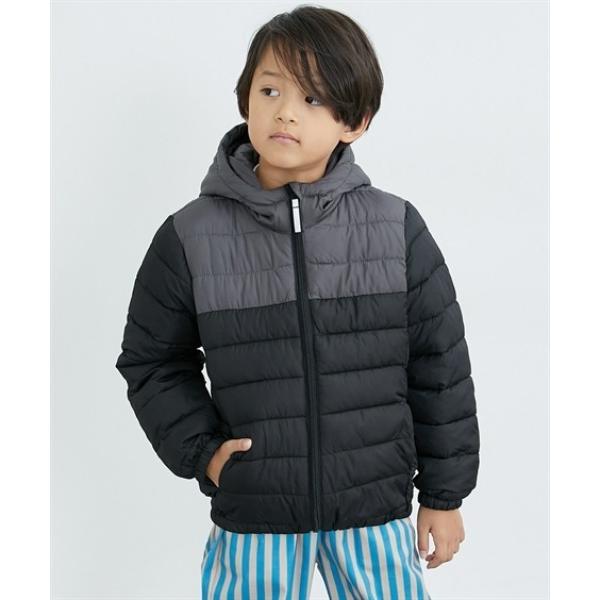 ダウン アウター ファイバーダウン　切替パーカージャケット キッズ 子供服 男の子 女の子