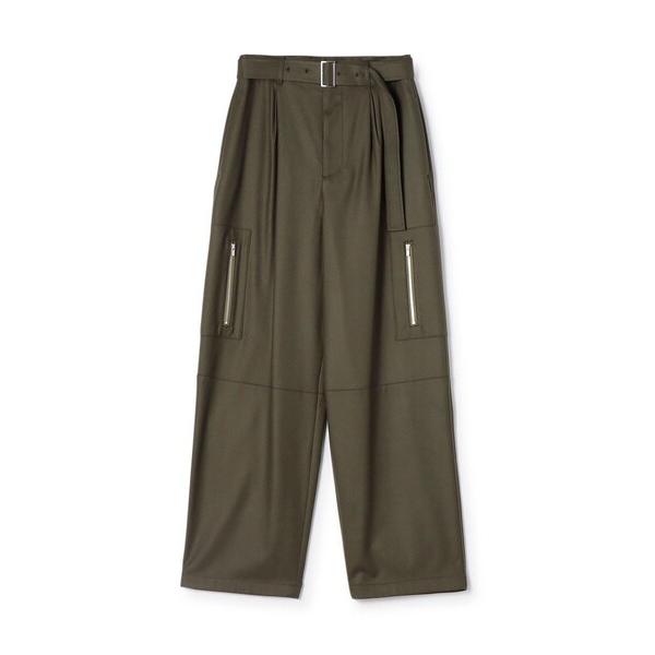 カーゴパンツ ライトフラノストレッチ  アウトポケットカーゴパンツ レディース