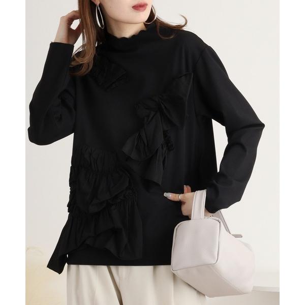 チュニック Abanicos シャーリングモチーフ プルオーバー