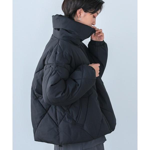 ダウンコート ダウンジャケット 中綿ダイヤキルトBIGカラーショートコート レディース
