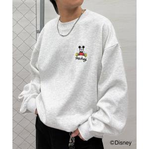 トレーナー スウェット ディズニーシリーズ ワンポイント刺繍 / バックプリント ビッグシルエットプルオーバー クルースウェット ユニセックス メンズ