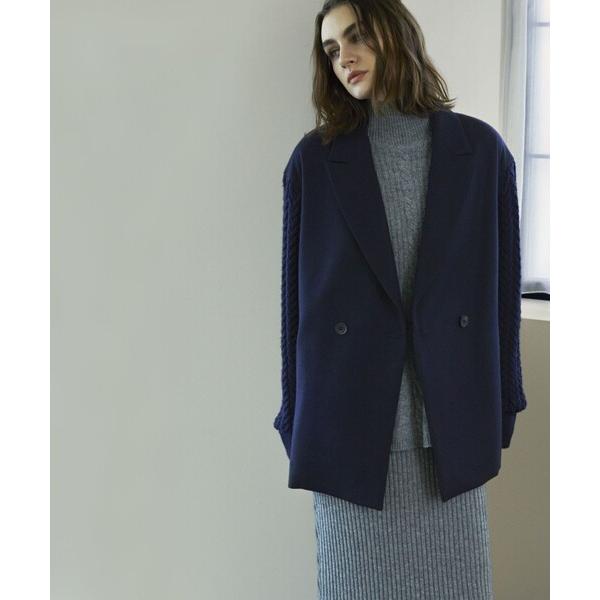 ピーコート pコート 「VERY NaVY2024年12月号掲載」ウールメルトン ニットコンビチェス...