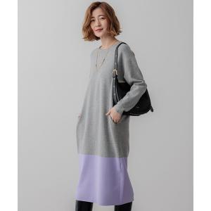 23区（ニジュウサンク） ワンピース 「洗える」ギャザーコンビ ニット