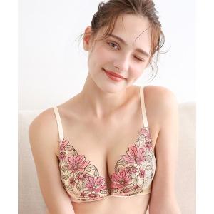 ブラジャー ショーツセット むぎゅっと谷間をメイク！しっかり盛れるノンワイヤーブラ＆ショーツセット