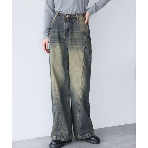 ワイドパンツ ジーンズ デニム デニムパンツ ヴィンテージライクワイドデニムパンツ レディース