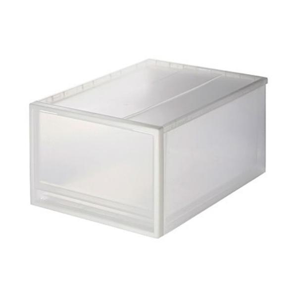 収納 「旧サイズ：引出式・大」ポリプロピレン　収納ケース　　中　約幅３４×奥行４４．５×高さ２４ｃｍ