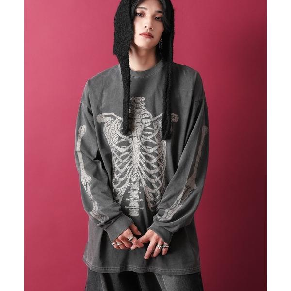 tシャツ a.p.o.v. スカルプリントピグメントオーバーサイズカットソー メンズ レディース