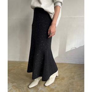 スカート スパンコールニットマーメイドスカート