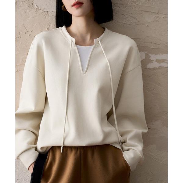 トレーナー スウェット トレーナー風プルオーバートップス レディース