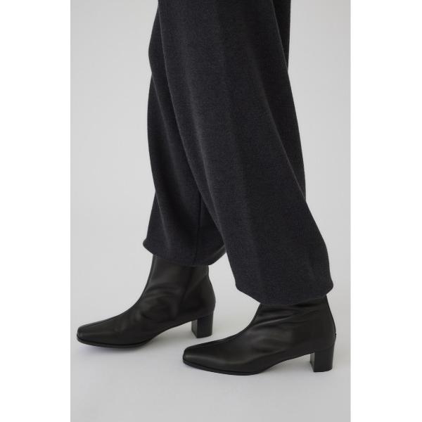 ブーツ 入学式 Lowheel leather middle boots ローヒールレザーミドルブー...