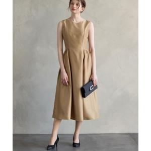 パーティードレス ドレス シャンタンノースリーブフレアパーティードレス　結婚式　お呼ばれ　ドレス　20代 30代 40代