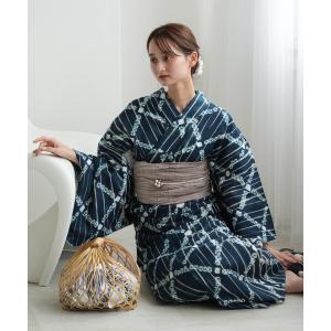 １９５有松絞り浴衣紺地に赤星 utatane｜【utatane 有松絞り 浴衣3点セット 藍色の綺羅星 綿