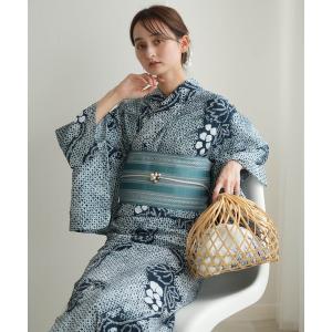 浴衣 有松絞り浴衣3点セット utatane 鉄紺に葡萄 レディース
