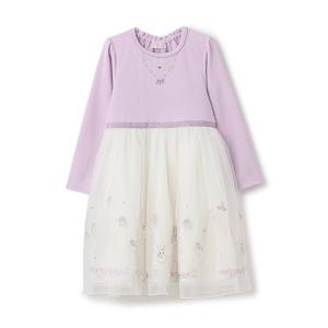 メゾピアノ mezzopiano 楽器×クマ柄ドッキングティアードワンピース