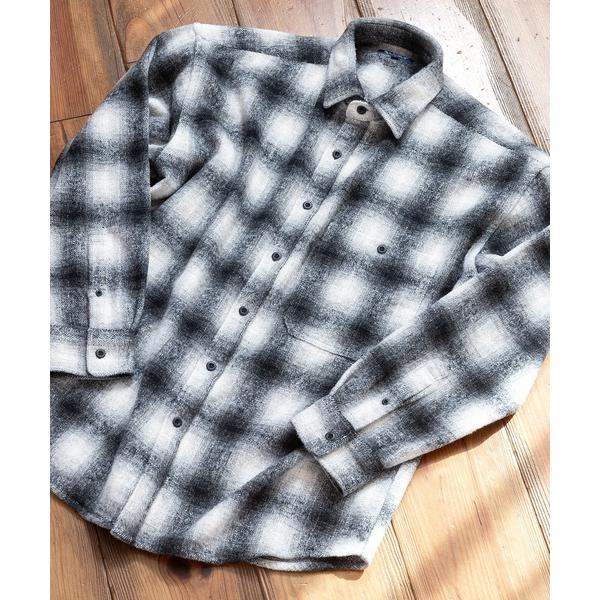 シャツ 「BLUE STANDARD/ブルースタンダード」ウール混 リラックスフィットオンブレチェッ...