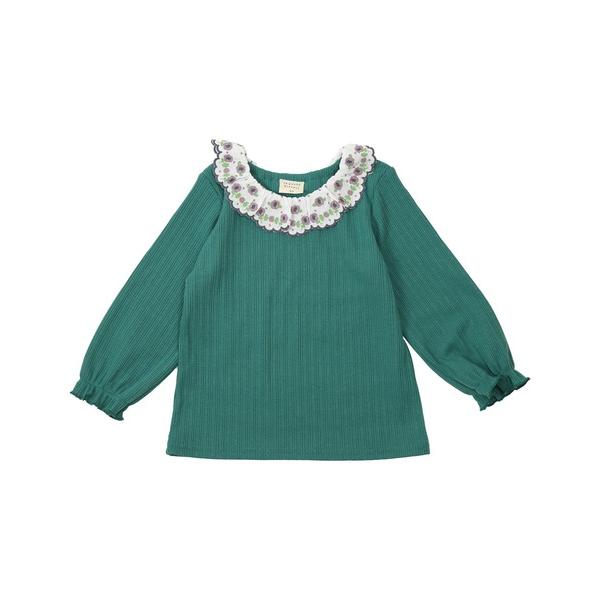 tシャツ 花刺繍長袖Tシャツ キッズ 子供服 女の子