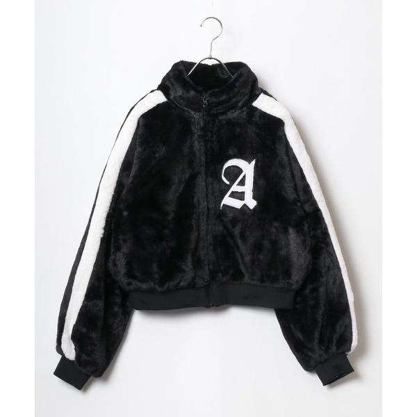 ブルゾン アウター ショート丈サイドラインフェイクファーブルゾン レディース/スタンドネックジャケッ...