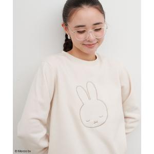 トレーナー スウェット 「miffy/ミッフィー」スリープ刺繍デザイン裏起毛プルオーバー（別注） レディース