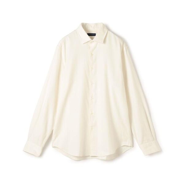 シャツ コットンカシミヤ ワイドスプレッドカラーシャツ メンズ