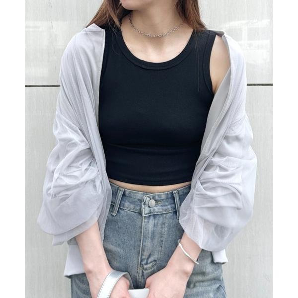 ブルゾン アウター ビッグシルエット チュールブルゾン シアーブルゾン レディース