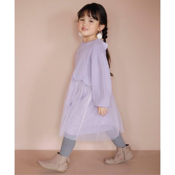 ワンピース 「リンク」スカラップチュールワンピース キッズ 子供服 女の子