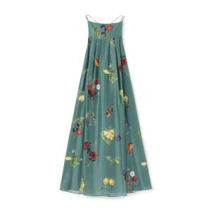 【新品未使用】CABaN Green Shower プリントシルクワンピース シルク Green Showerプリント キャミソール