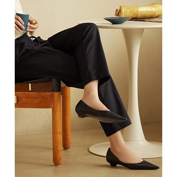 パンプス 「shoes365」レザーフレンチエレガンス　ポインテッドトゥパンプス