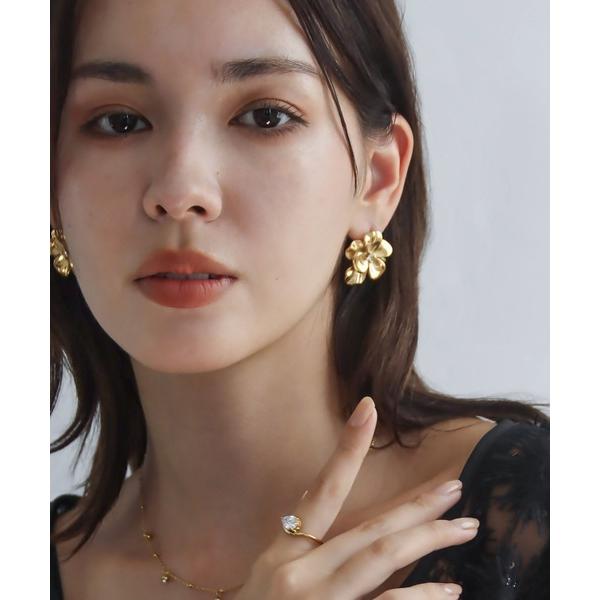 ピアス 入学式 金属アレルギー対応 メタルフラワーピアス レディース