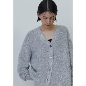 ニット セーター ラメシャギーカーディガン レディース