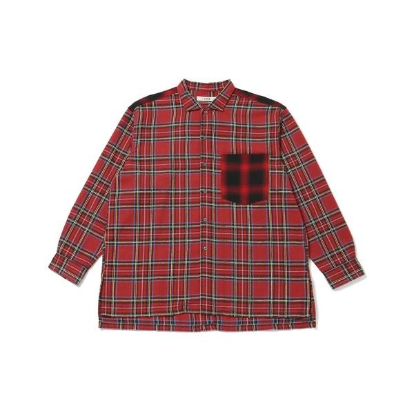 シャツ アザーチェックコンビシャツ メンズ