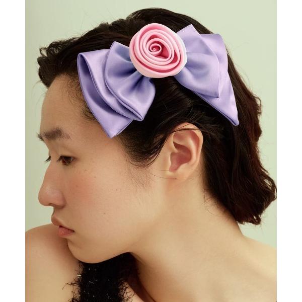 ヘアクリップ 「youonlyliveonce」フラワーデザイン/サテンバレッタ