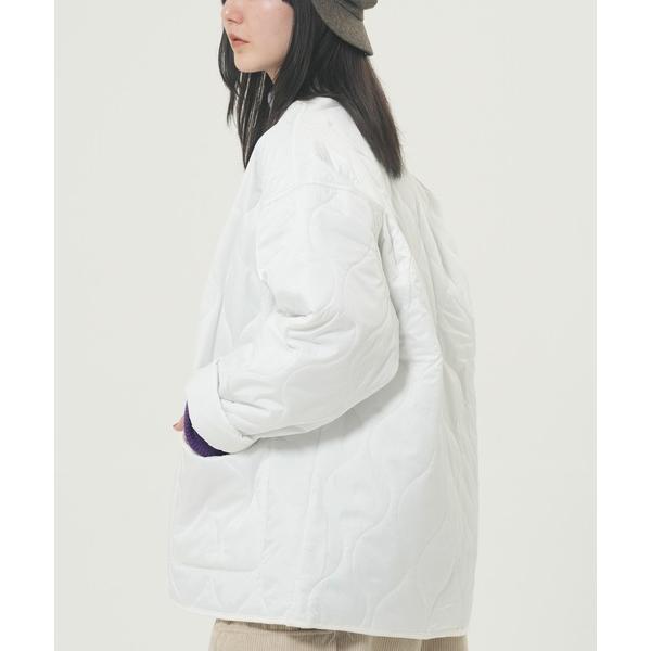 ブルゾン アウター ポリシレー中綿ウェーブキルトノーカラーブルゾン(M1) メンズ レディース