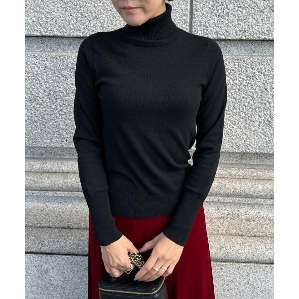 ニット セーター カシミヤ混ソフトタッチタートルネック レディース