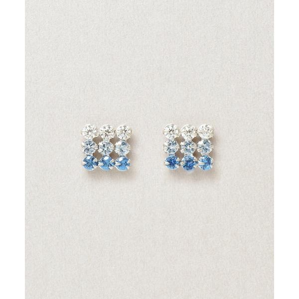 ピアス 「Lively」K10 9石 スタッドピアス( WG) レディース