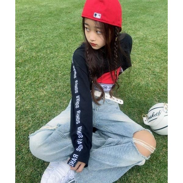 トレーナー ラインロゴショートTR キッズ 子供服 女の子