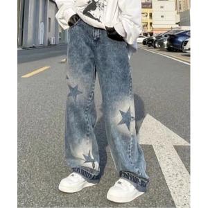 ジーンズ スターモチーフヴィンテージウォッシュデニムY2K メンズ レディース