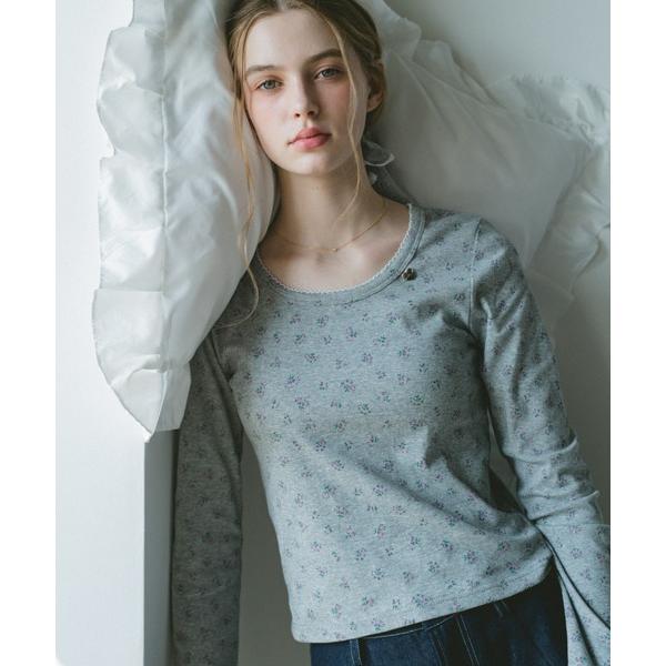 tシャツ nami nami long sleeve tops／配色レースカットソー レディース