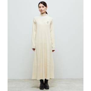 ワンピース リブ編みニットワンピース