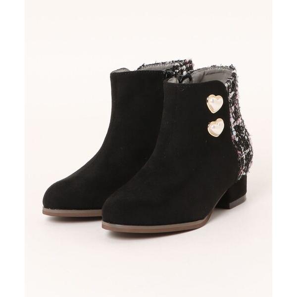ブーツ 「Lovely Smile」ハートパールボタンブーツ LS4503 キッズ 子供 女の子