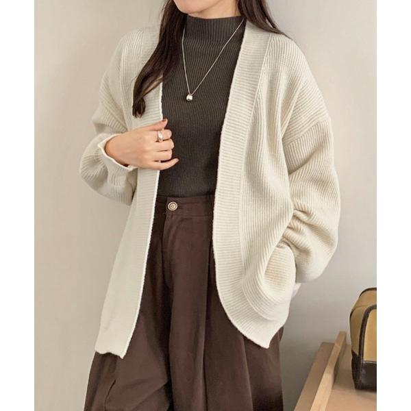 カーディガン ビックシルエットニットカーディガン レディース