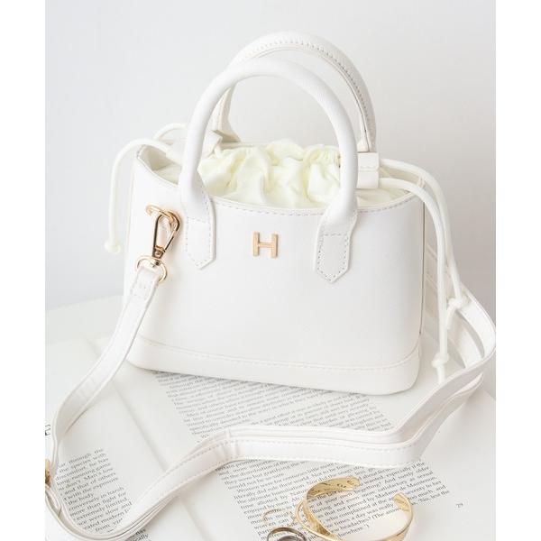 ショルダーバッグ バッグ 合皮巾着２ＷＡＹミニショルダーバッグ レディース